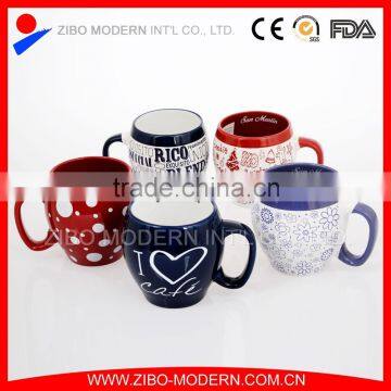 Colored Glaze Ceramic Mug With Custom Design