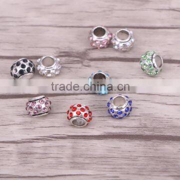 5.0mm Hole Charm Round Shape Crystal Big Hole Beads Mix Color Rhinestone European Bead Spacers Jewelry Findings photo-2