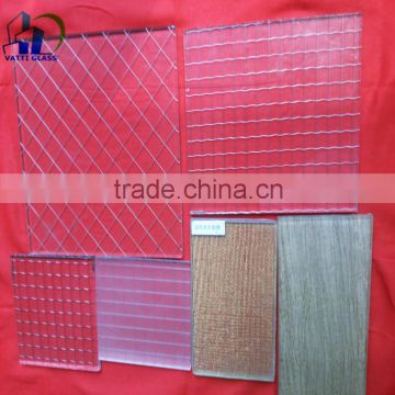 6.5mm 7mm Wired glass used for fireproof door prices with CE & ISO9001