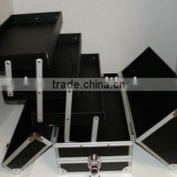 Lockable Black Aluminum Train Case / Make Up Case