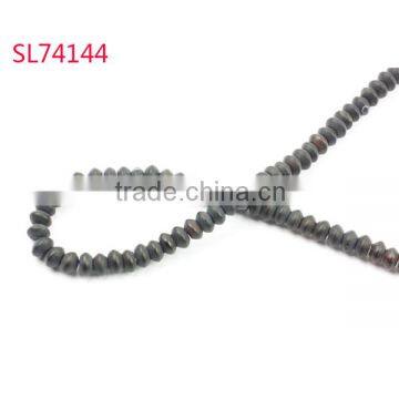 Wholesale Beads, Black Agate Frosted Plain Rondelles(SL74144), Loose beads, Gemstone beads