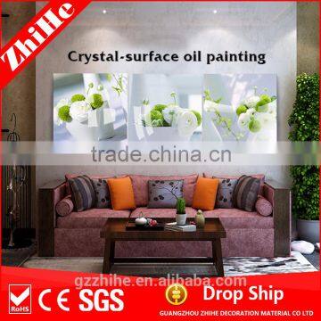 dropshipping oil painting with flower vase painting designs of decoration home to bedroom