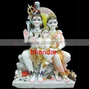 white stone religious shiv parvati statue