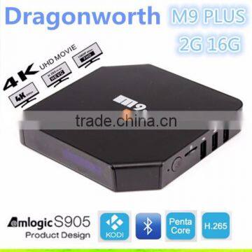 2016 China manufacture supply ! M9 plus TV BOX with Amlogic S905 Quad-Core TV Box Android 5.1 2G 16G with 4K*2K set top box