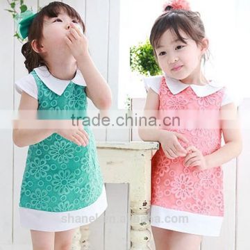 2015 summer new arrival girls flower dress lovely girls princess dress