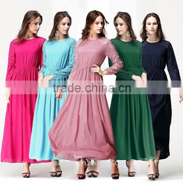 new muslim dress fashion jacquard sleeve chiffon dubai abaya islamic clothing