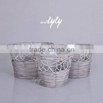 Chinese Handmade Woven Flower Basket Planter Baskets