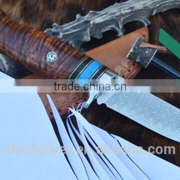 Fixed Blade Outdoor Hunting Knife With Bone Handle, Military Pocket Knife