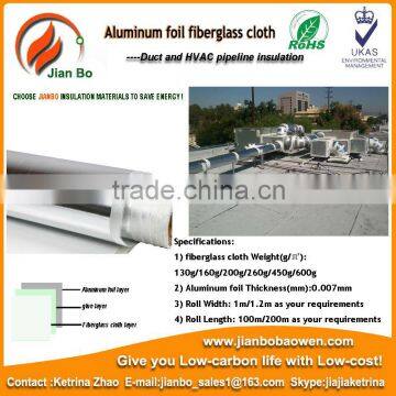 Aluminum foil fiberglass cloth as removable pipe insulation