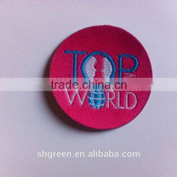 laser cut round taffeta woven labels for gloves