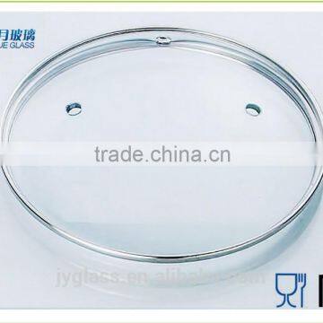 G type glass lid with two knob hole