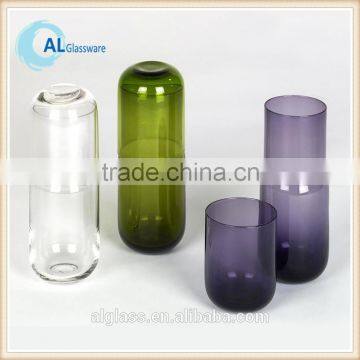 wholesale clear glass carafe color glass water bottles