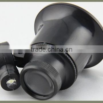 Round Plastic 20x Magnifier Lamp in Black