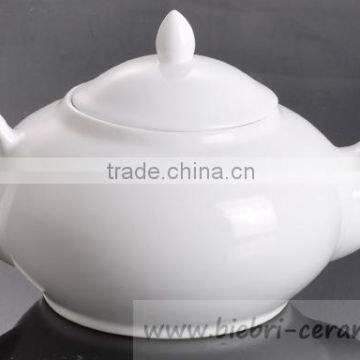 1000ml Hotel And Restaurant Plain White Color Customized Teapot By Material of Porcelain And Fine Bone China