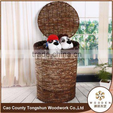 Folding Bamboo Gray Easter Animal Wicker Basket