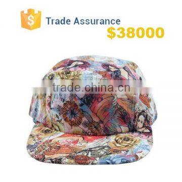 2015 New Fashion Women Men Caps Spring Autumn Flat Beauty Rose Floral Hip Hop 5 Panel Hats Wholesale Retail