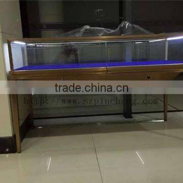 Customized Metal Material Luxury Glass Watch Jewelry Lighting Display Cabinets