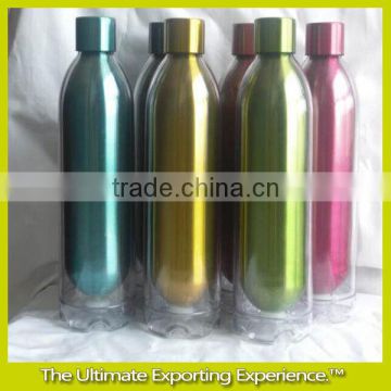 Escape Botttles ,shock resistant water bottle,metal double wall and plastic water bottle,double wall sports water bottle