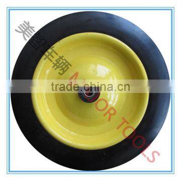 320mm solid rubber yellow wheel for tool carts