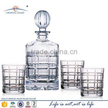 750ml large square glass liquor bottles sale;liquor display bottles