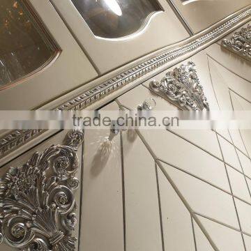 Impressive Louis XVI Style White Color Executive Office Furniture Set, Study Room Executive Table Bookcase and Chair Set photo-2