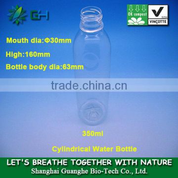 350ml biodegradable clearly pla liquor bottle/polylactide plastic mineral pla water bottle