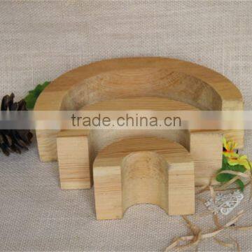 FSC Certified Arched Shape Home Decorative Wooden Single Candle Holder photo-4