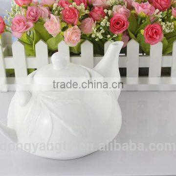 Plain White Porcelain Teapot,ceramic Teapot With Embossing Design photo-5