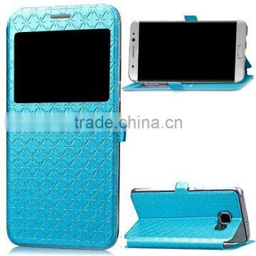 Embossing PU Leather Phone Case, Holder Stand Magnetic Flip Leather Case With Window For Samsung Note 7 photo-2