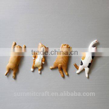 3d Mini lazy lying resin cheap half cat fridge magnet