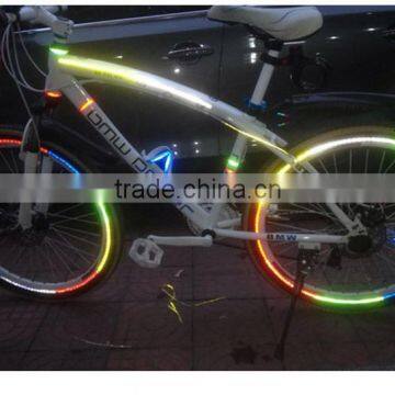 DIY reflective sticker on bike wheel