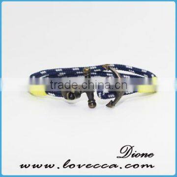 New Design Silver/gold Anchor Various Rope Nylon Anchor Bracelet photo-4