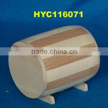 unfinished family round wooden money saving box