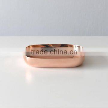 copper plated shiny oval bowl