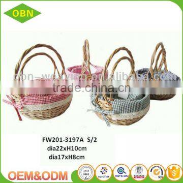 Wholesale hot sell children oval empty fancy wicker gift baskets