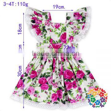 Wholesale Girls Boutique Flower Ruffle Summer Dresses Organic Cotton Lace 2016 Dress Fashion Design photo-6