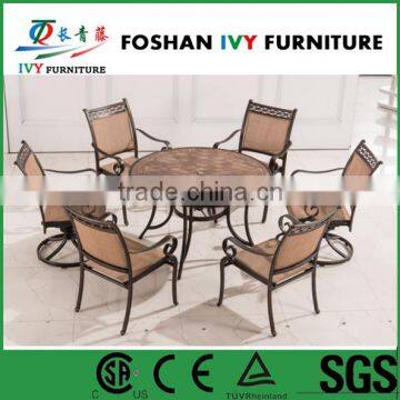 Leisure outdoor family dining furniture aluminium garden table chair set