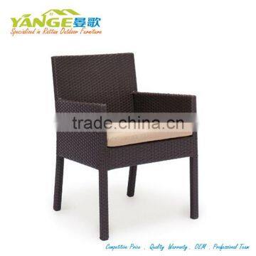 patio chair half round resin wicker weaving dining armchair in aluminum frame/outdoor all weather garden dining armchair