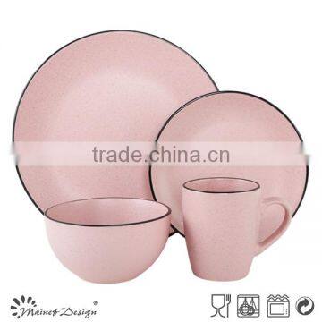 Ceramic Matt Glaze Sesame Dot Solid Color Breakfast Dinnerware Set photo-5