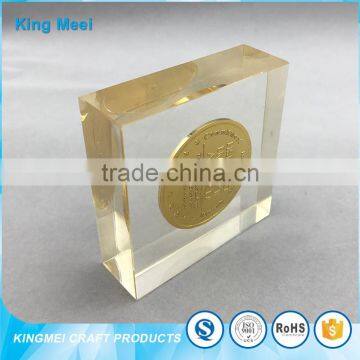 New Fashion Cheap Acrylic Desk Paperweight Acrylic Coin Case photo-3