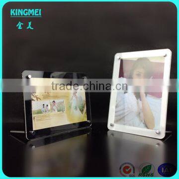 KM-CP38 Custom 7x5,10x8 Table Long Screws Clear Acrylic Plastic Paper Photo Frame