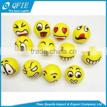 High quality 5cm soft foam PU solid emoji custom anti stress ball for promotional toys