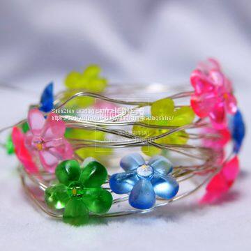 RGB Light Plum Flower Children Bedroom Decoration Low Voltage Replaceable Battery Operated Fairy Night Light String photo-2