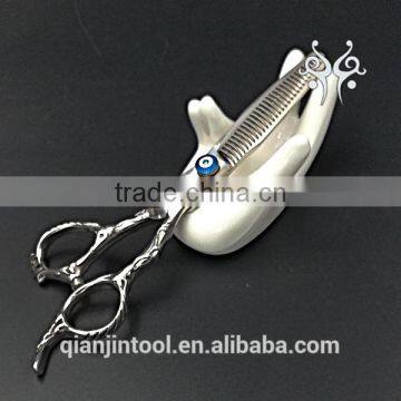 QJ-S12 Sword Blade Hair Scissors Professional Scisssors Set With Engraved Handle photo-4