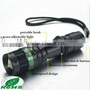 Promotional Aluminium Alloy torch rotating zoom mini led torch