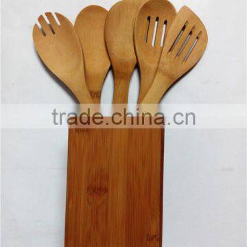2017 Good selling natural bamboo kitchen utensil with bin
