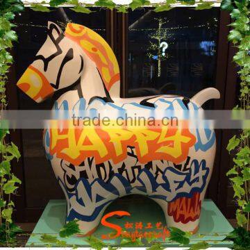 Artificial carved small Horse animal marble statues child park decoration