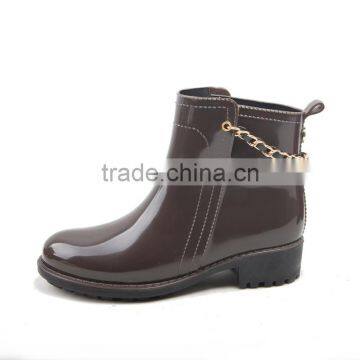 Shining Black Chelsea Rain Boots for Women Retail photo-2