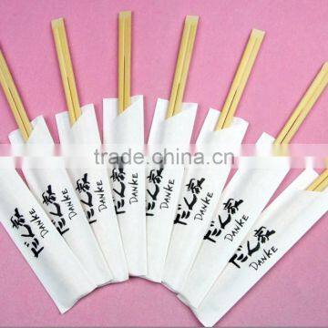 Disposable tensoge bamboo chopsticks with semi-paper wrapped