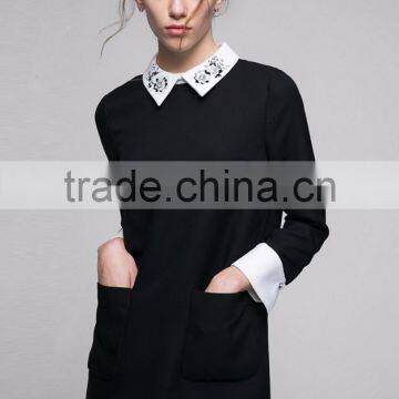 Women Fashion Dresses Winter 2016 Knee Length Dress Patterns photo-2